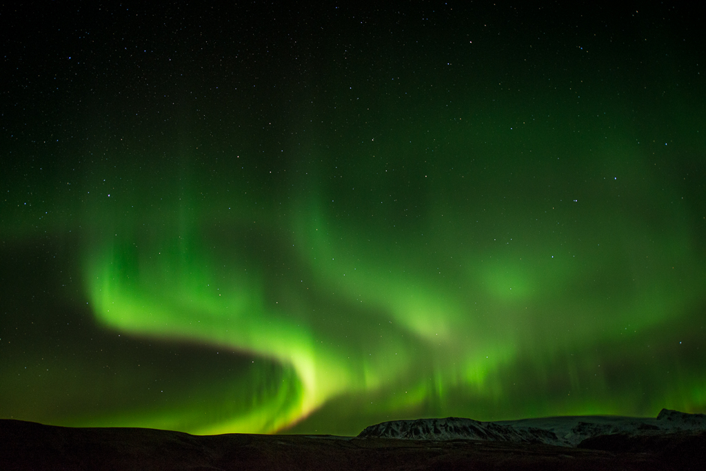 Noorderlicht tijdens een fotoreis naar IJsland