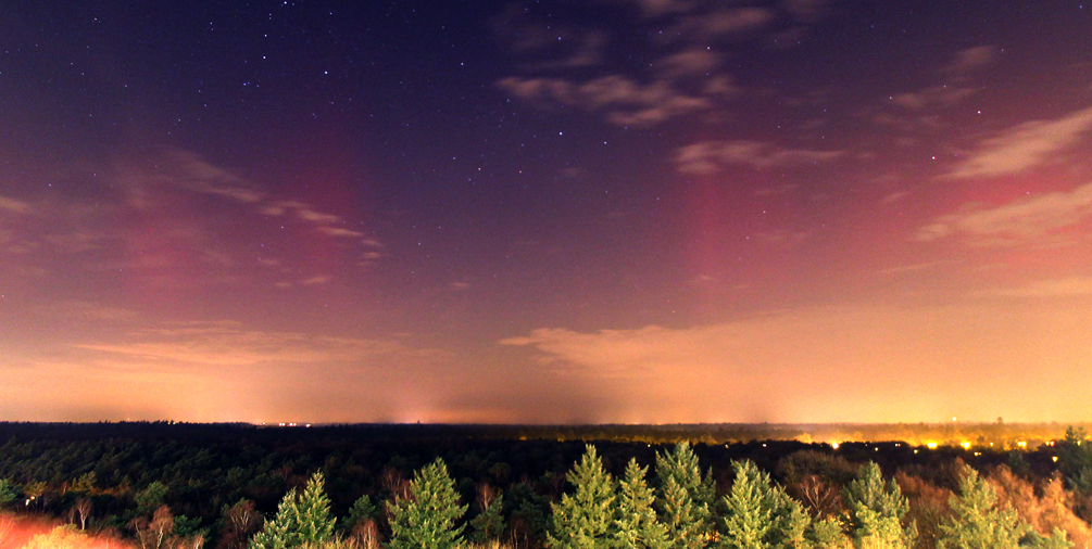 Noorderlicht in de nacht van 27 februari vanuit Zeist. Fotograaf: Roy Keeris